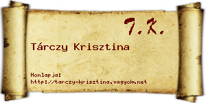 Tárczy Krisztina névjegykártya