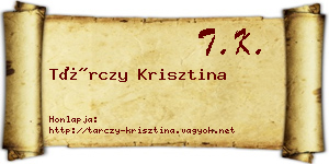 Tárczy Krisztina névjegykártya