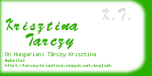 krisztina tarczy business card